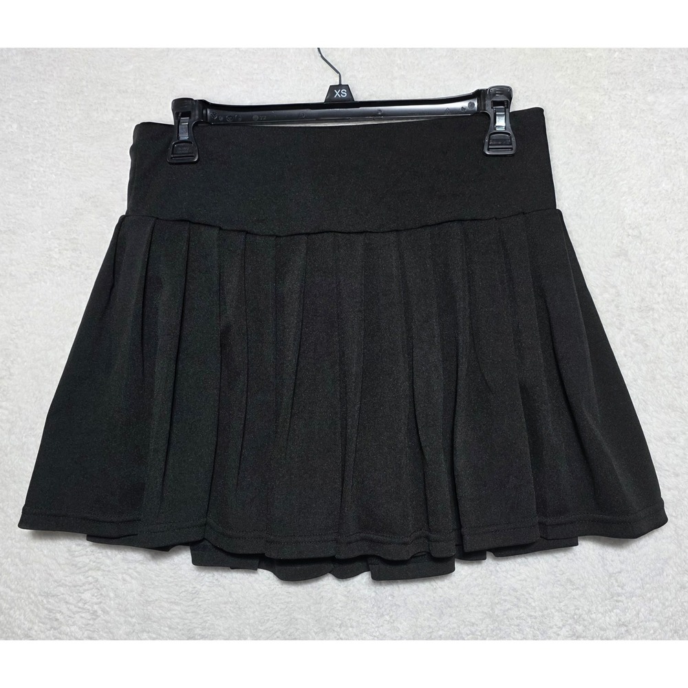 Heathyoga Black Pleated Tennis Skort Women's Medium Athletic Mini Skirt Shorts